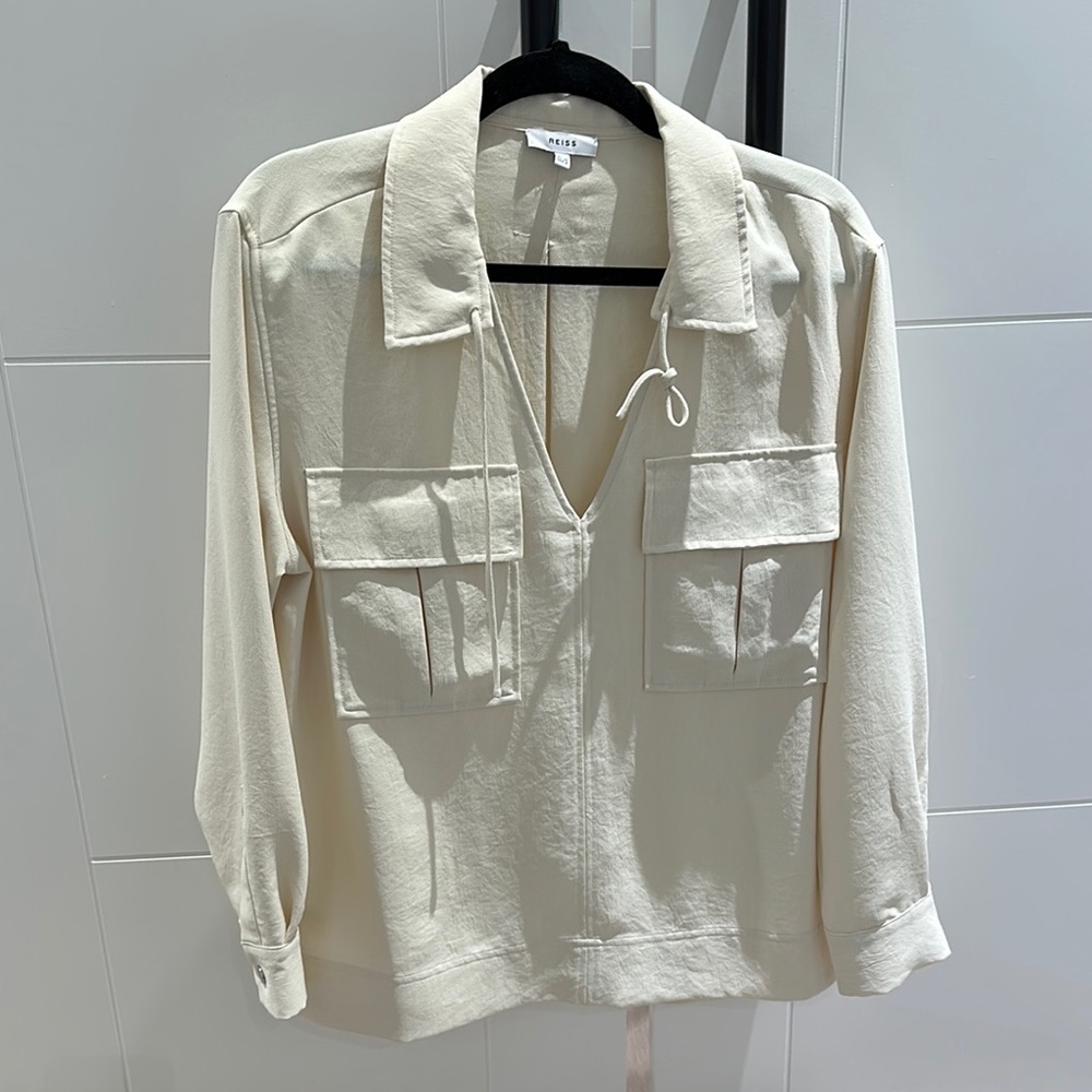 Reiss Beige Long Sleeve Shirt